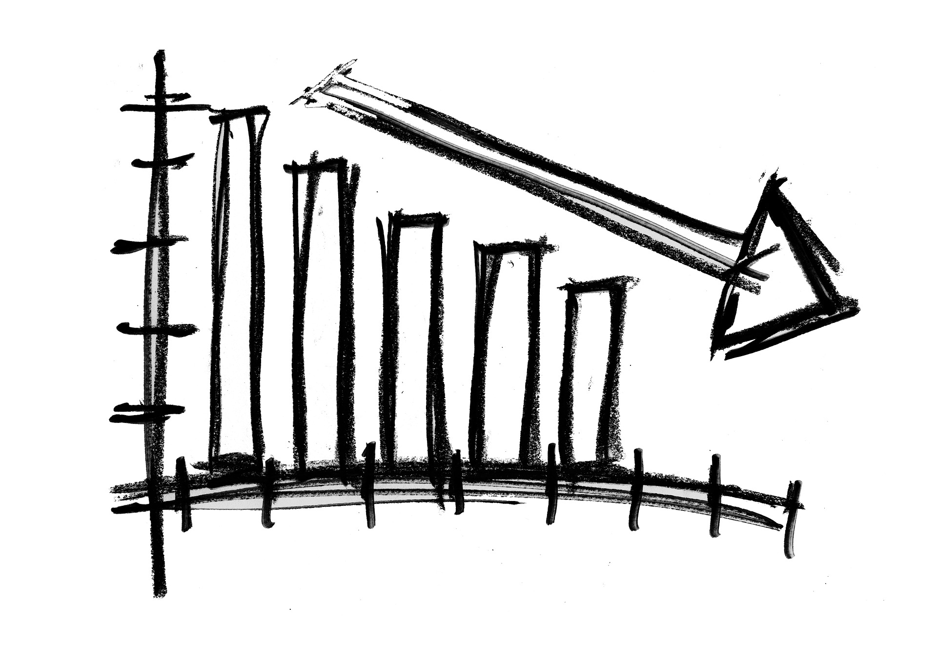 Image: downward indicating graph